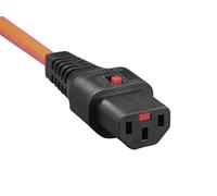Kash Câble de connexion pour appareils réfrigérants Secteur femelle C13 - Prise mâle coudée + contact de protection noir, orange
