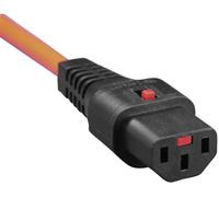 Kash Câble de connexion pour appareils réfrigérants Secteur femelle C13 - Prise mâle coudée + contact de protection noir, orange