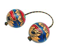 Kashaka Instrument - Hand-Painted Wooden Asalato Rhythm Balls | Traditional African Percussion Shaker With Adjustable Cord,Indonesian Maracas For Adults, Kids, Music Lovers, Stage, Travel, Festival