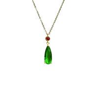 Kashasin Howl's Moving Castle Collier en argent S925 avec chaîne en forme de goutte d'eau Vert, Argent sterling