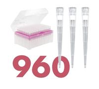 Kashi Scientific Pointes de pipette filtrantes 200uL - Embouts de pipette de laboratoire universels en rack stérile, 200 ul filtrés - Sans DNase/RNase/Pyrogène, faible liaison, 10 supports de 96 embouts (960 points)