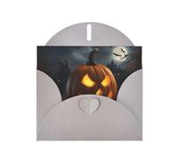 Kashinn Carte de vœux nacrée avec enveloppe vierge pour invitations, remerciements, condoléances, Halloween, citrouille