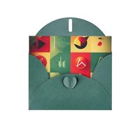 Kashinn Carte de vœux nacrée avec enveloppe vierge pour invitations, remerciements, condoléances scolaires, symboles mathématiques