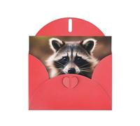 Kashinn Carte de vœux nacrée avec enveloppe vierge pour remerciements, invitations, condoléances, imprimé raton laveur