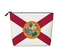 Kashinn Drapeau de la Floride Impression Simple Couche Cosmétique Pouch Faux Chanvre Chanvre Maquillage Sac à Main pour Voyage Usage Quotidien