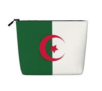 Kashinn Drapeau de l'Algérie Impression Simple Couche Cosmétique Pouch Faux Chanvre Chanvre Maquillage Sac à Main pour Voyage Usage Quotidien