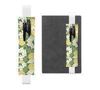 Kashinn Étui à crayons en cuir imprimé citron frais avec bande élastique pour carnets, agendas, planificateurs