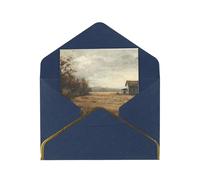 Kashinn Lot de cartes de vœux vierges nacrées avec motif de cerf et bord en feuille d'or rose pour toutes les occasions