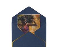 Kashinn Lot de cartes de vœux vierges nacrées de qualité supérieure avec imprimé musique et bord en feuille d'or rose pour toutes les occasions