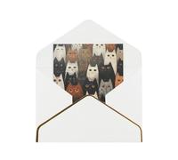 Kashinn Lot de cartes de vœux vierges nacrées de qualité supérieure - Motif chat - Bord en feuille d'or rose - Pour toutes les occasions