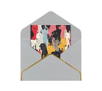 Kashinn Lot de cartes de vœux vierges nacrées de qualité supérieure - Motif chiens - Bord en feuille d'or rose - Pour toutes les occasions