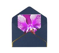 Kashinn Lot de cartes de vœux vierges nacrées de qualité supérieure - Motif fleurs d'orchidée - Bord en feuille d'or rose - Pour toutes les occasions