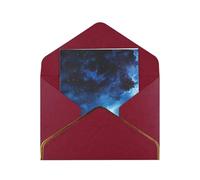 Kashinn Lot de cartes de vœux vierges nacrées de qualité supérieure - Motif galaxie bleue - Bord en feuille d'or rose - Pour toutes les occasions