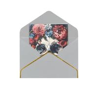 Kashinn Lot de cartes de vœux vierges nacrées de qualité supérieure - Motif tête de mort - Bord en feuille d'or rose - Pour toutes les occasions