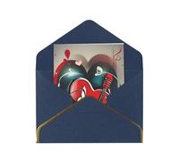 Kashinn Lot de cartes de vœux vierges nacrées de qualité supérieure - Motif triple amour et musique - Bord en feuille d'or rose - Pour toutes les occasions