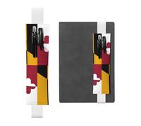 Kashinn Maryland State Flag Porte-stylo en cuir avec bande élastique pour carnets, agendas, planificateurs