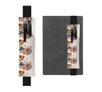 Kashinn Porte-stylo en cuir avec bande élastique et imprimé papillon coloré pour carnets, agendas, planificateurs