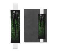 Kashinn Porte-stylo en cuir imprimé binaire avec chiffres verts, bande élastique, marque-page pour carnets, agendas, planificateurs