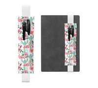 Kashinn Porte-stylo en cuir imprimé cactus flamant rose fleur bande élastique pour carnets, agendas, planificateurs