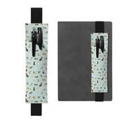 Kashinn Porte-stylo en cuir imprimé chien bande élastique crayon marque-page pour carnets, agendas, planificateurs