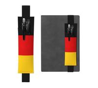 Kashinn Porte-stylo en cuir imprimé drapeau allemand avec bande élastique pour carnets, agendas, planificateurs