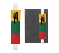 Kashinn Porte-stylo en cuir imprimé drapeau de la Lituanie avec bande élastique pour carnets, agendas, planificateurs