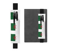 Kashinn Porte-stylo en cuir imprimé drapeau de l'Algérie avec bande élastique pour carnets, agendas, planificateurs