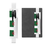 Kashinn Porte-stylo en cuir imprimé drapeau de l'Algérie avec bande élastique pour carnets, agendas, planificateurs