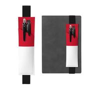 Kashinn Porte-stylo en cuir imprimé drapeau de Monaco avec bande élastique pour carnets, agendas, planificateurs