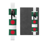 Kashinn Porte-stylo en cuir imprimé drapeau du Bangladesh avec bande élastique pour carnets, agendas, planificateurs