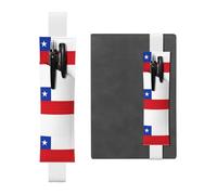Kashinn Porte-stylo en cuir imprimé drapeau du Chili avec bande élastique pour carnets, agendas, planificateurs