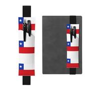 Kashinn Porte-stylo en cuir imprimé drapeau du Chili avec bande élastique pour carnets, agendas, planificateurs