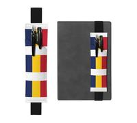 Kashinn Porte-stylo en cuir imprimé drapeau du Tchad avec bande élastique pour carnets, agendas, planificateurs