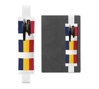 Kashinn Porte-stylo en cuir imprimé drapeau du Tchad avec bande élastique pour carnets, agendas, planificateurs