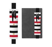 Kashinn Porte-stylo en cuir imprimé drapeau égyptien avec bande élastique pour carnets, agendas, planificateurs
