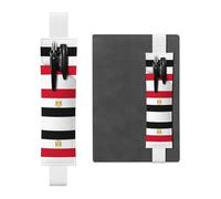 Kashinn Porte-stylo en cuir imprimé drapeau égyptien avec bande élastique pour carnets, agendas, planificateurs