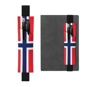 Kashinn Porte-stylo en cuir imprimé drapeau norvégien avec bande élastique pour carnets, agendas, planificateurs