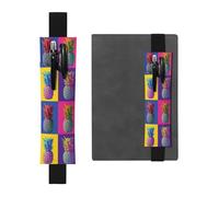 Kashinn Trousse à crayons en cuir avec motif ananas coloré avec bande élastique pour carnets, agendas, planificateurs