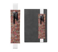 Kashinn Trousse à crayons en cuir avec motif floral et bande élastique pour carnets, agendas, planificateurs