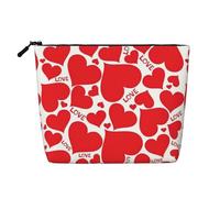 Kashinn Trousse de maquillage en chanvre à une seule couche avec imprimé cœur d'amour pour un usage quotidien et voyage