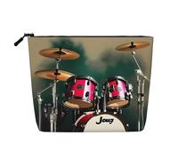 Kashinn Trousse de maquillage en chanvre avec impression jazz - Pour un usage quotidien et voyage