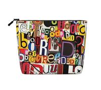 Kashinn Trousse de maquillage en chanvre avec impression lettre et chiffres - Pour un usage quotidien ou un voyage