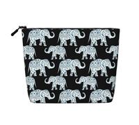 Kashinn Trousse de maquillage en chanvre avec imprimé éléphant et noir - Pour un usage quotidien ou un voyage
