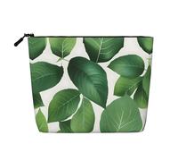 Kashinn Trousse de maquillage en chanvre avec imprimé feuille d'herbes aromatiques et feuilles pour un usage quotidien et voyage