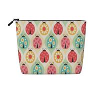 Kashinn Trousse de maquillage en chanvre avec motif coccinelles - Pour un usage quotidien ou voyage