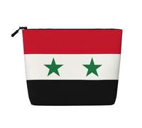 Kashinn Trousse de maquillage en chanvre avec motif drapeau de la République arabe syrienne - Pour un usage quotidien ou un voyage