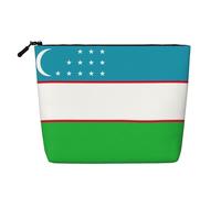 Kashinn Trousse de maquillage en chanvre avec motif drapeau de la République d'Ouzbékistan - Pour un usage quotidien ou un voyage