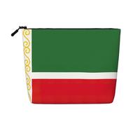 Kashinn Trousse de maquillage en chanvre avec motif drapeau de la République tchétchène - Pour un usage quotidien ou un voyage