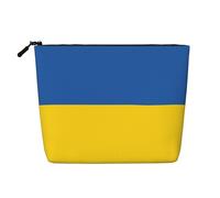 Kashinn Trousse de maquillage en chanvre avec motif drapeau de l'Ukraine - Pour un usage quotidien ou un voyage