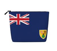 Kashinn Trousse de maquillage en chanvre avec motif drapeau des îles Turques et Caïques - Pour un usage quotidien et les voyages